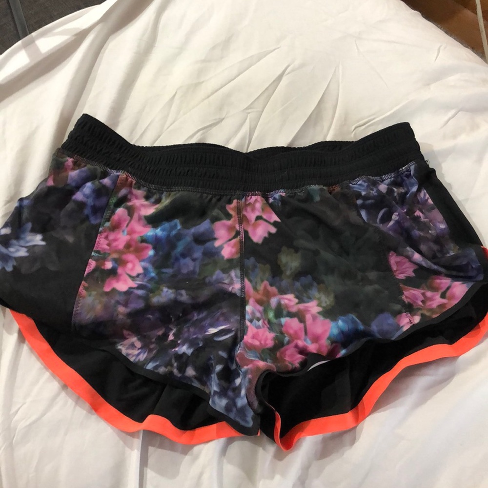 Lululemon floral print running shorts